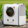 Cat carrier backpack with bubble window ventilation mesh side pocket