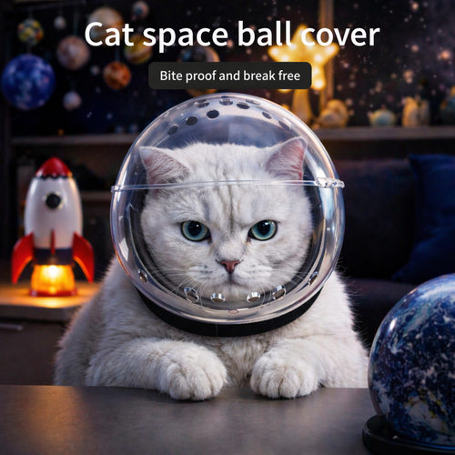 Cat space ball cover bite proof breathable with space theme background