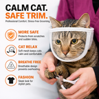 Soft mesh cat muzzle for safe stress free nail trimming