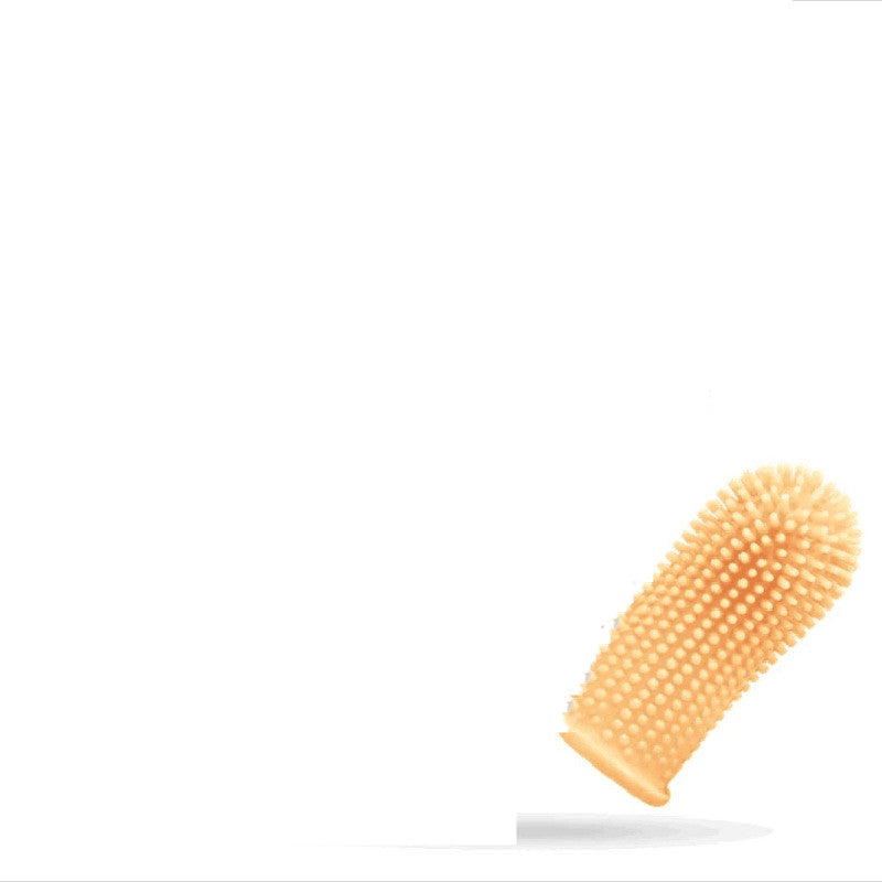 Orange silicone pet finger toothbrush