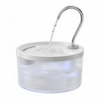 Water fountain dispencer for cats, purified, White option with white light