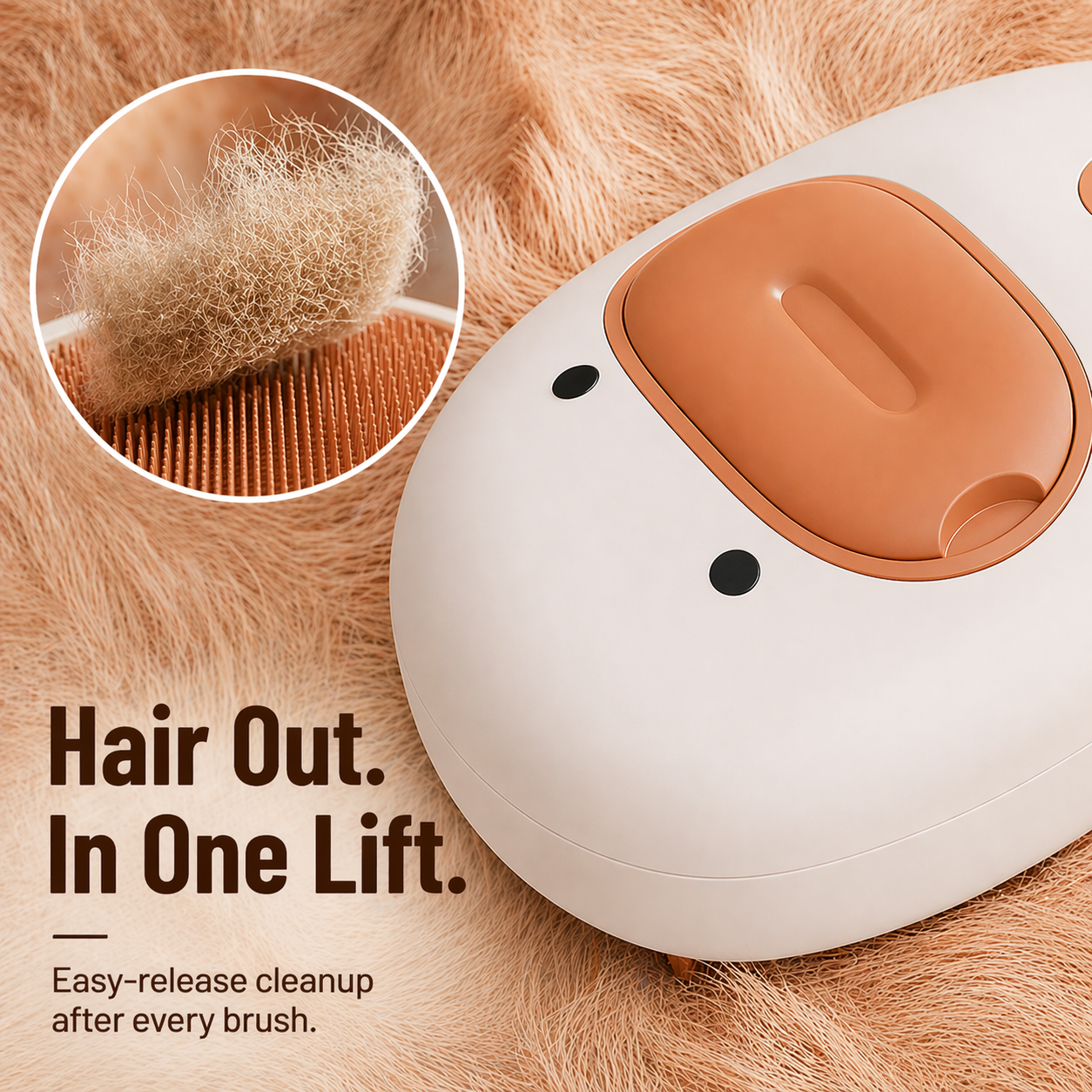 White cat steam brush easy release hair cleanup one lift shedding removal